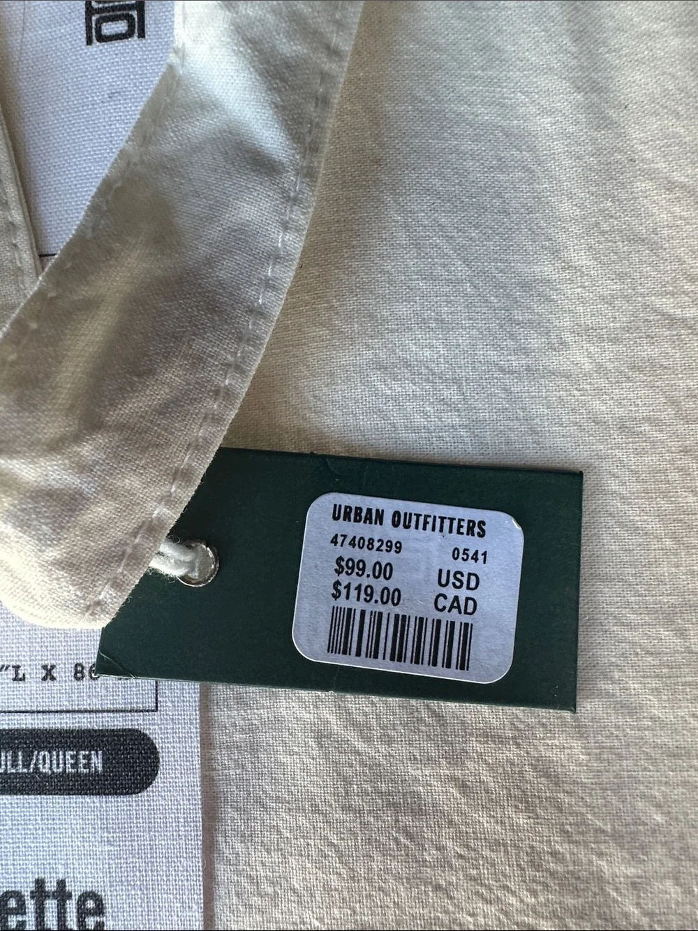 Urban Outfitters Cream Duvet Cover with Black Tassels